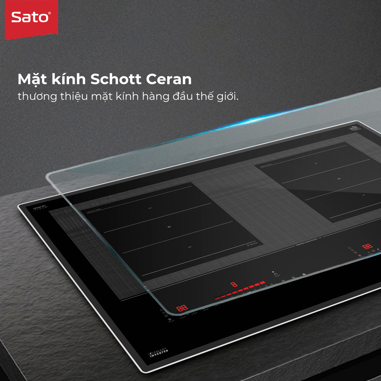 Bếp đôi điện từ thông minh Sato IH568Plus (H)