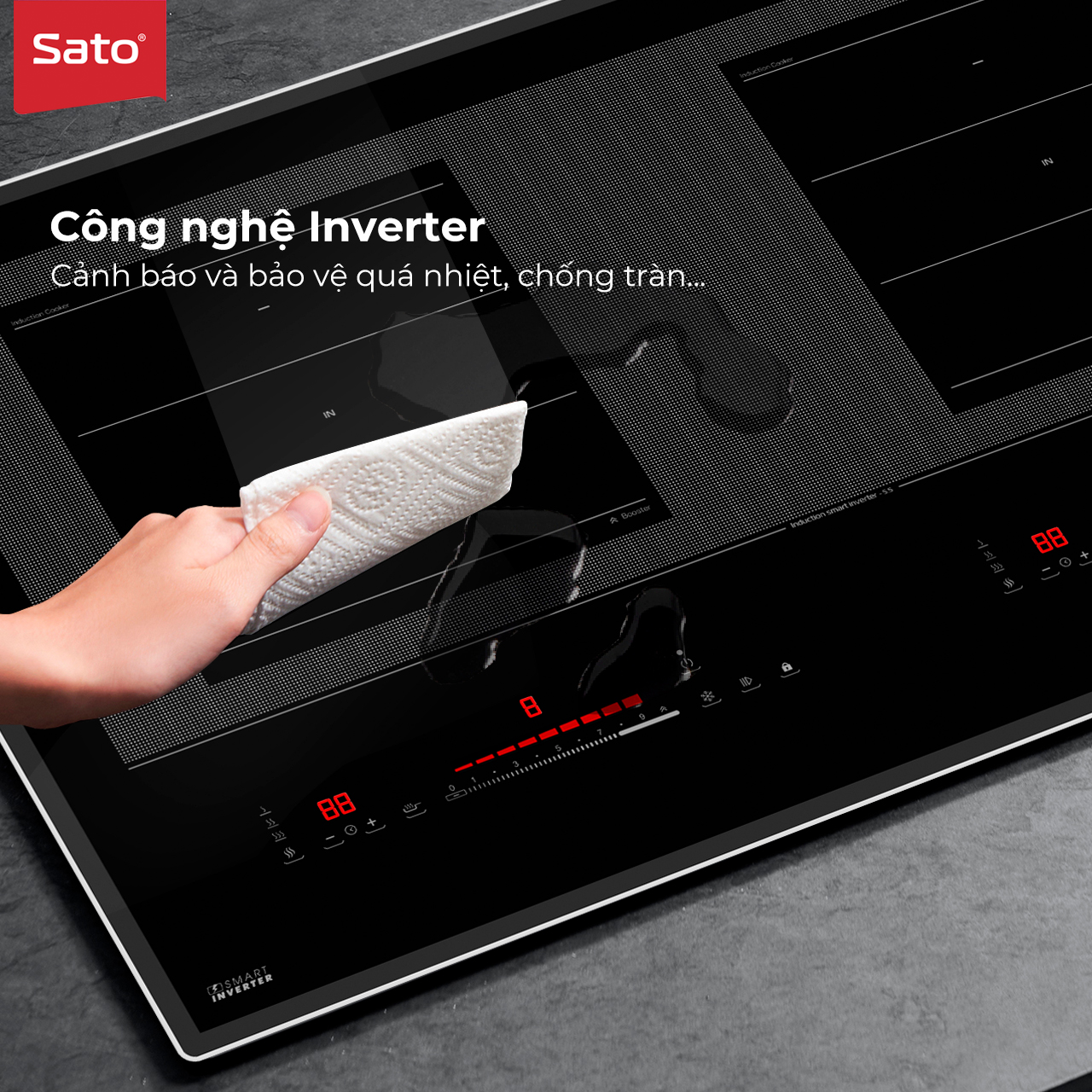 Bếp đôi điện từ thông minh Sato IH568Plus (H)