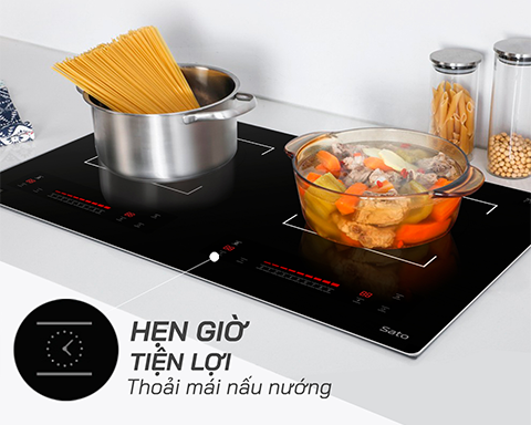 Mặt kính Schott Ceran sang trọng, hiện đại trong bếp điện từ Sato