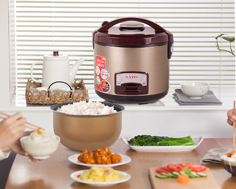 Nồi cơm điện lòng niêu SATO 18B031 – Nấu ngon như cơm niêu