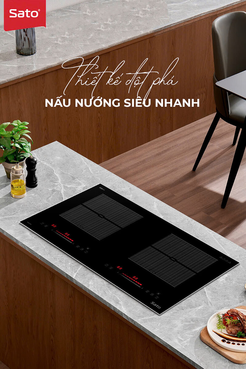 Bí quyết nấu ăn ngon "chuẩn chỉnh" với bếp từ đôi thông minh Sato 3