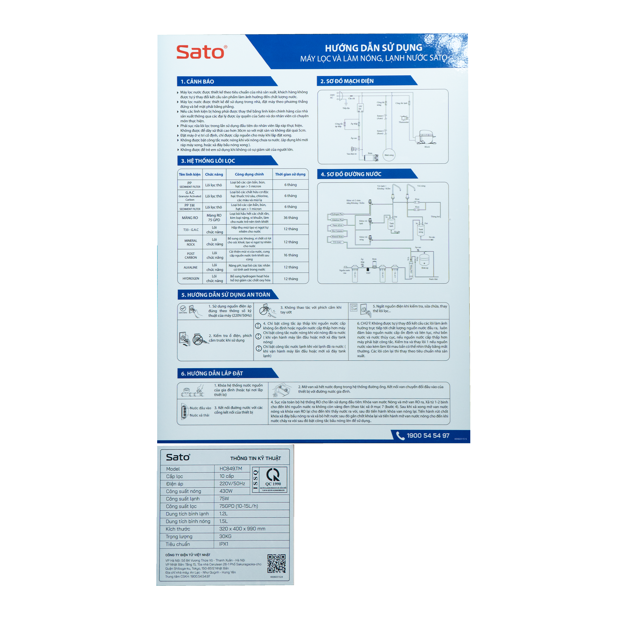 Máy Lọc Nước Sato HC849.TM 10 Cấp Lọc