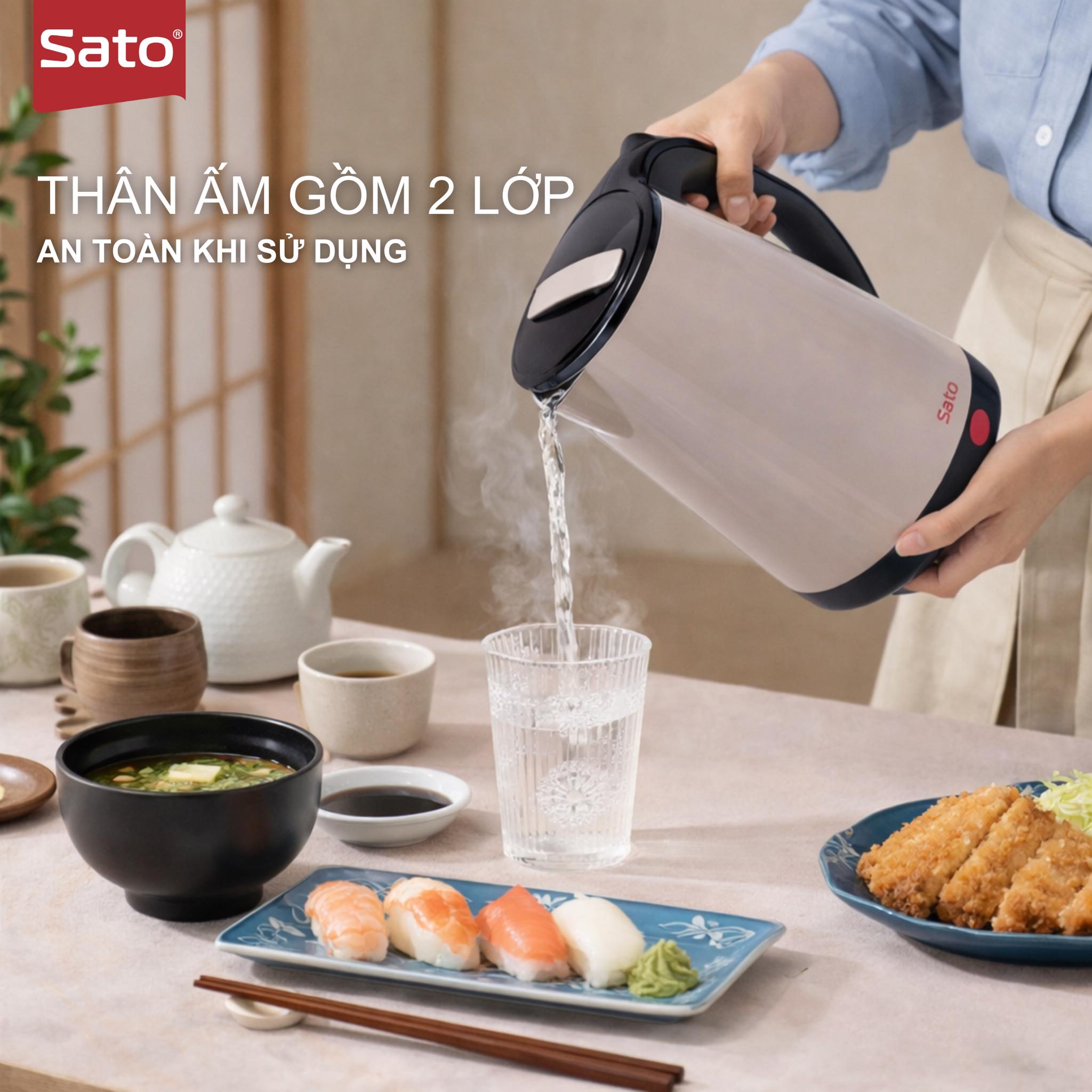 Ấm siêu tốc Sato 17ST72 (X) 1.7L