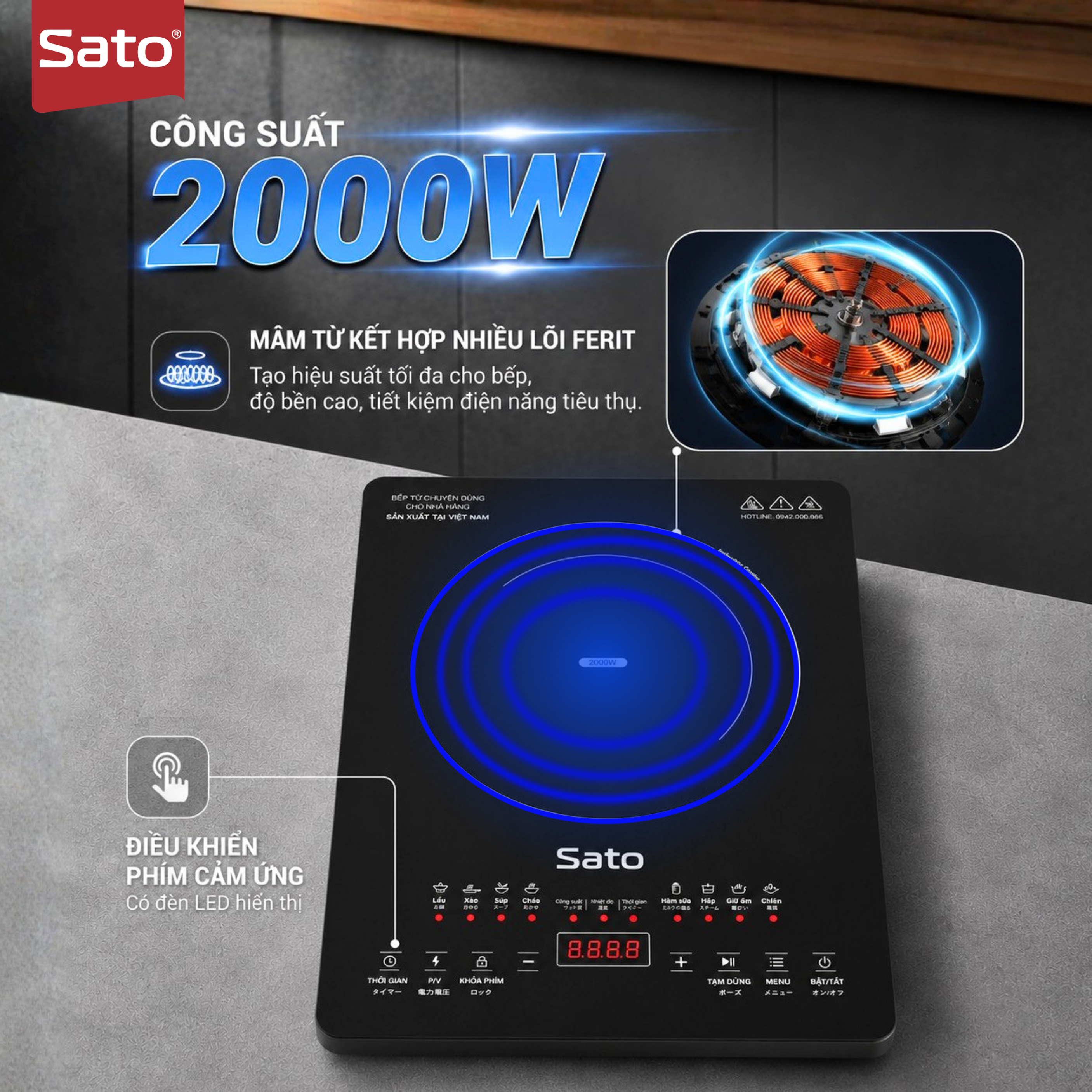 Bếp từ đơn Sato BT081.N