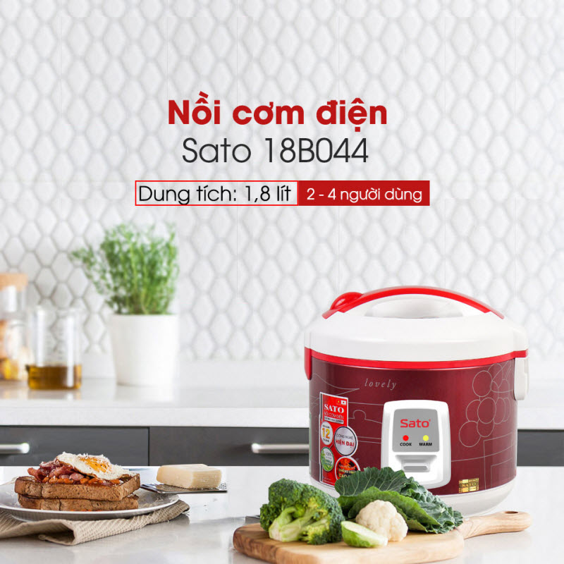 Nồi cơm điện SATO 18B044 1.8L