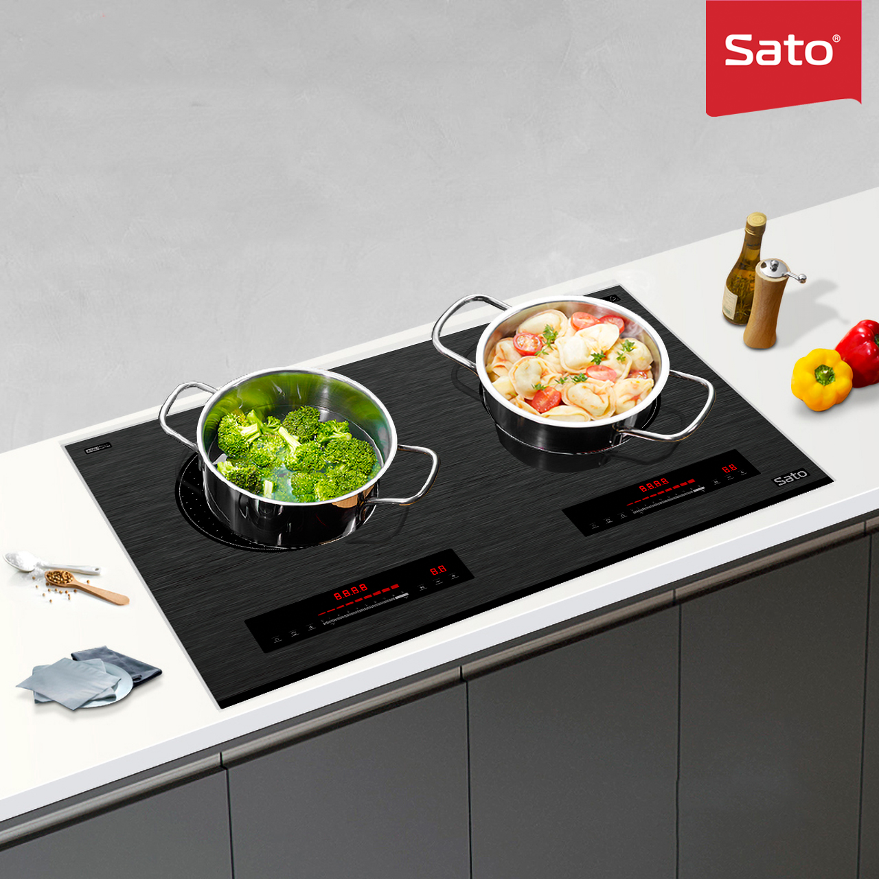 Bếp điện từ đôi Sato SIH376 N2.3 (B)