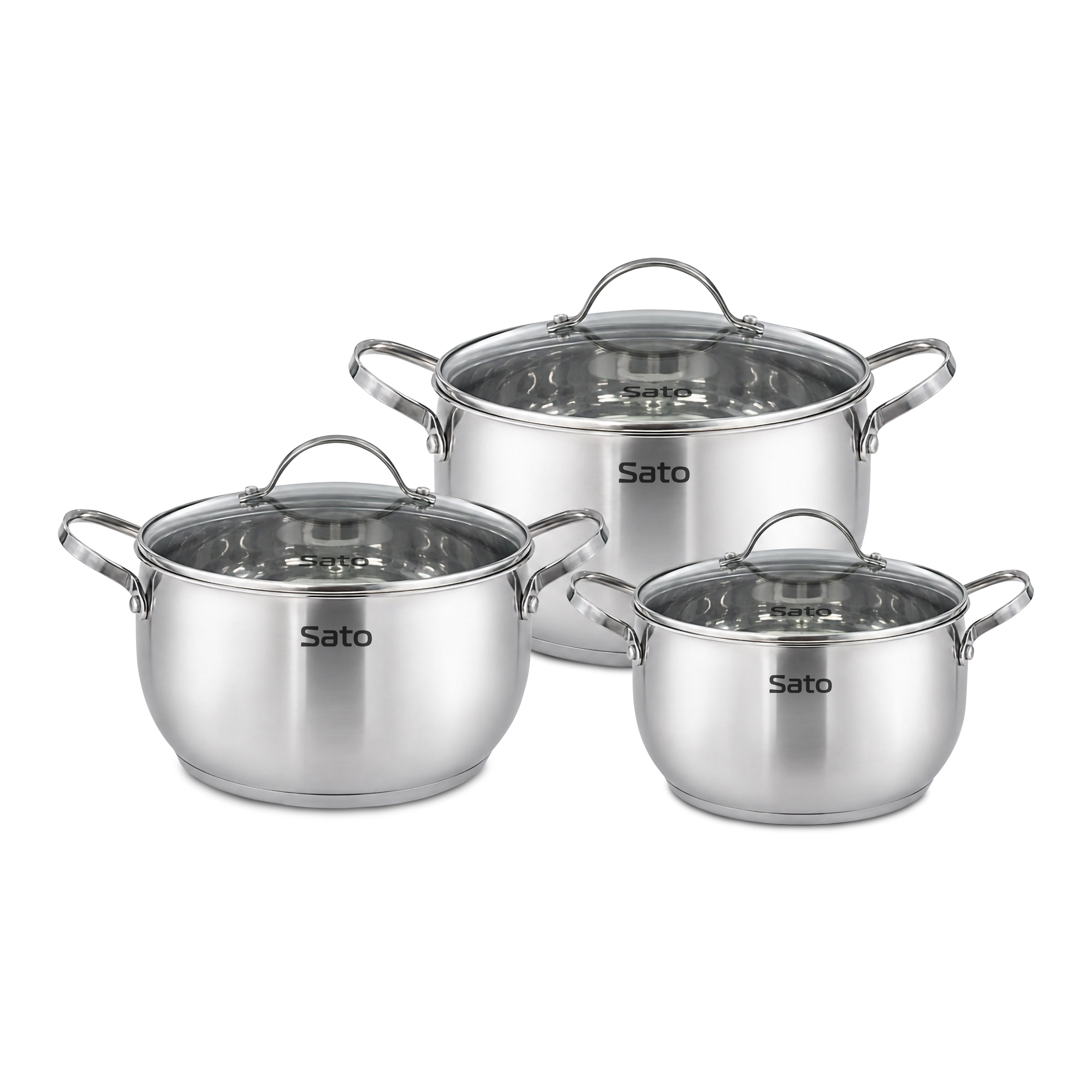 Bộ nồi inox 5 lớp liền khối Sato SBN-369