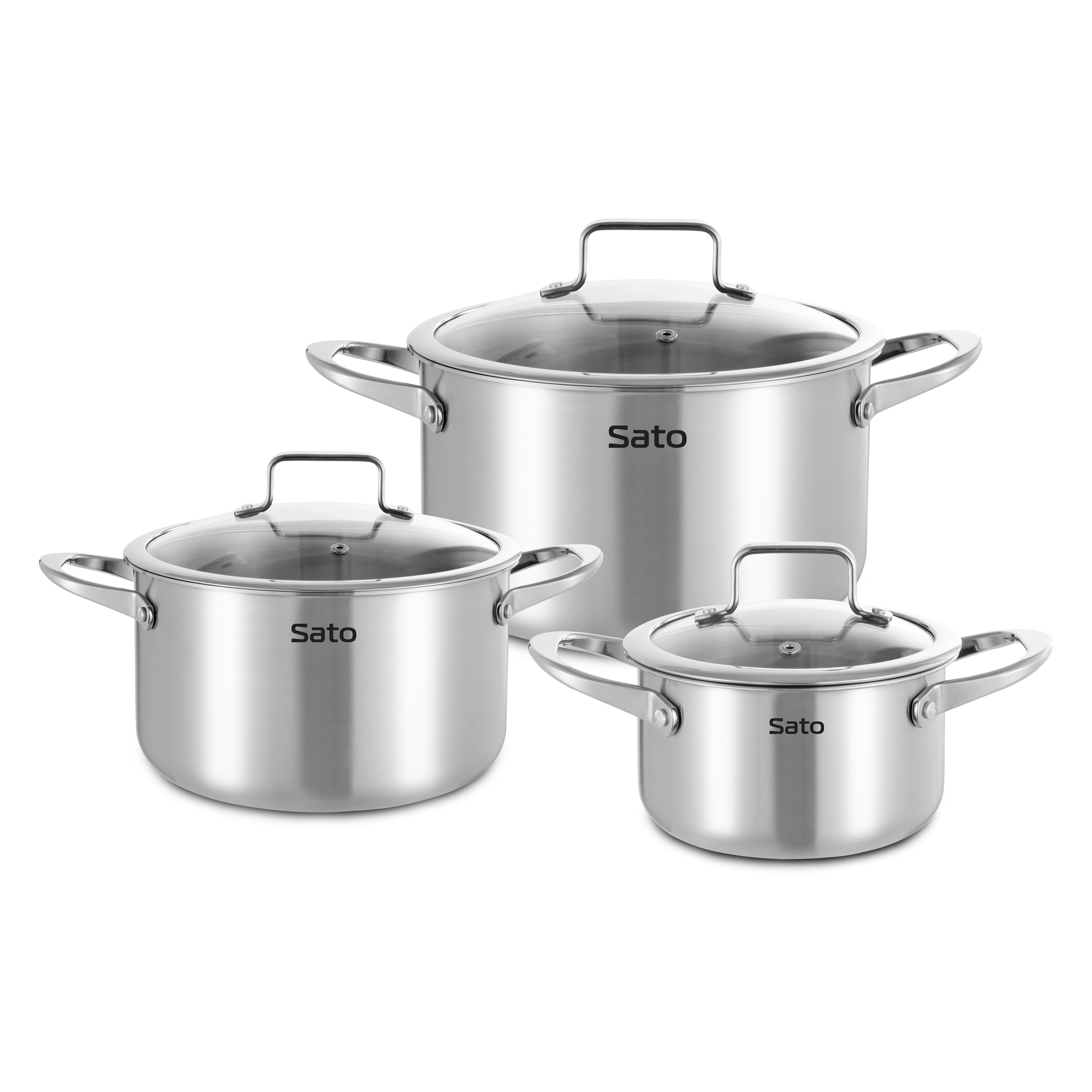 Bộ 3 chiếc nồi inox Sato SBN-569	