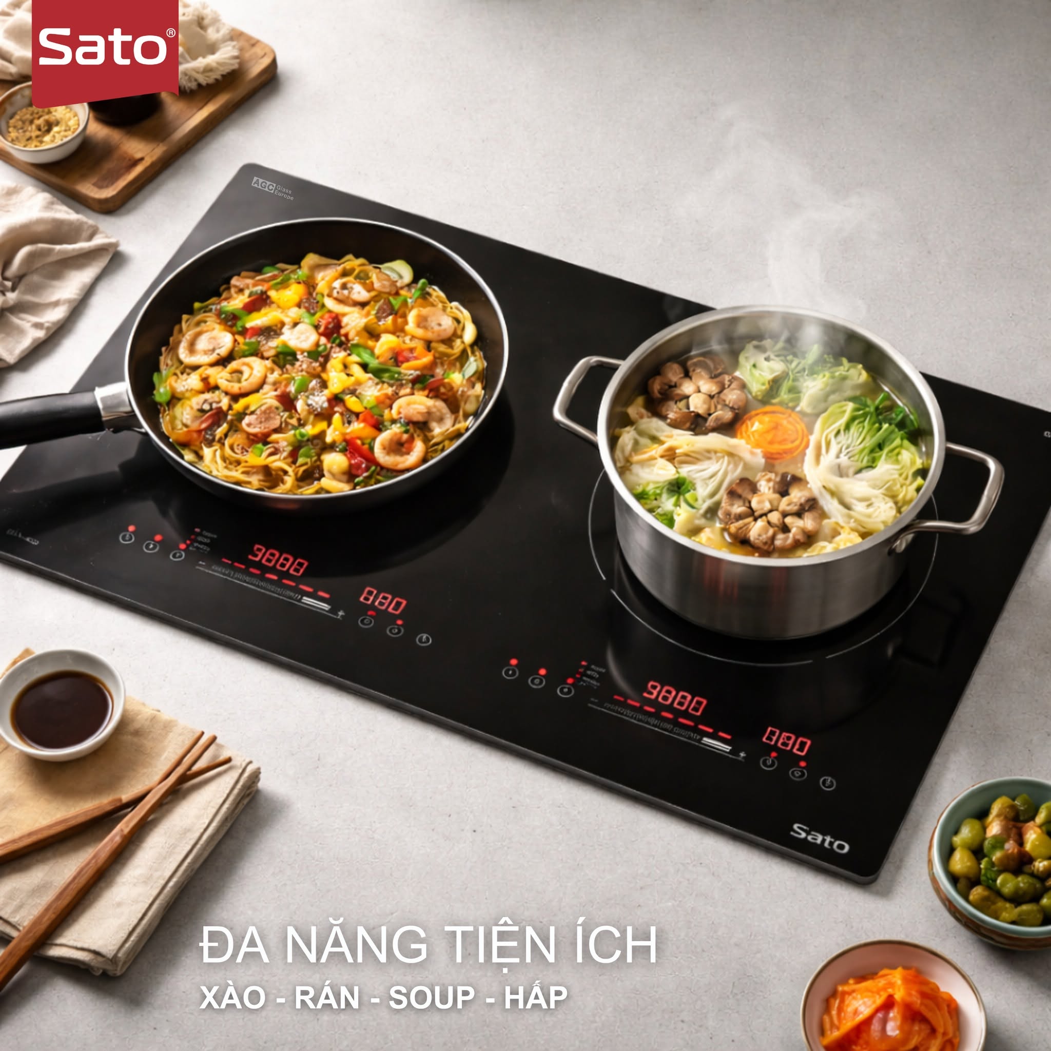 Bếp Từ Đôi Sato SIH1155Pro/MA TT11