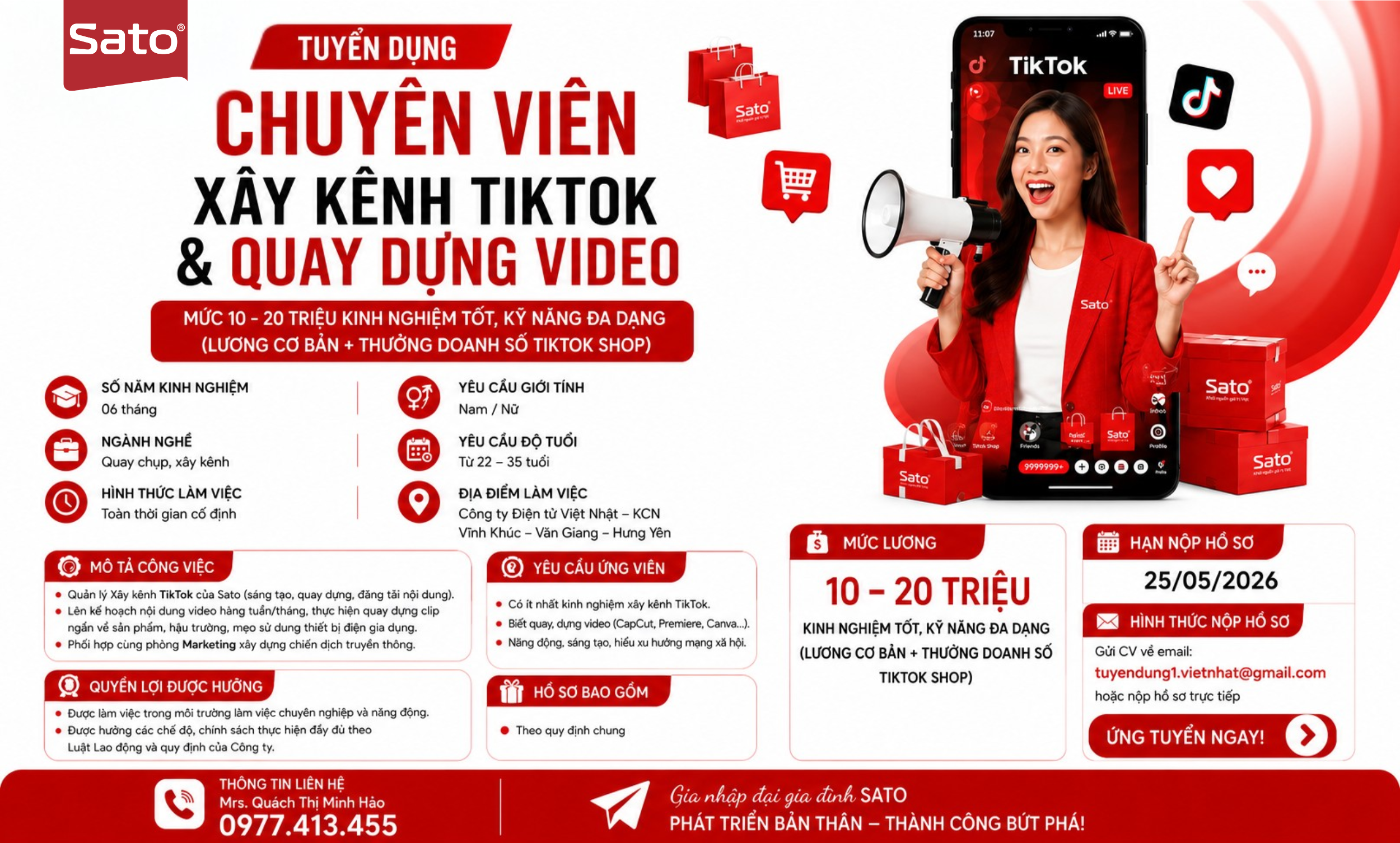 Tuyển Dụng Chuyên Viên Xây Kênh TikTok – Thu Nhập 10 – 20 Triệu 