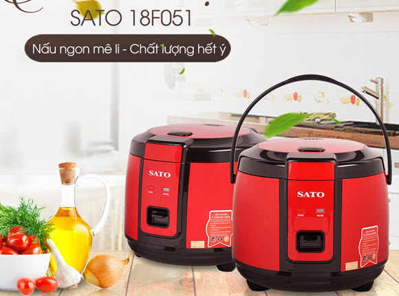 Nồi cơm điện quai xách SATO 18F051 1.8 Lít