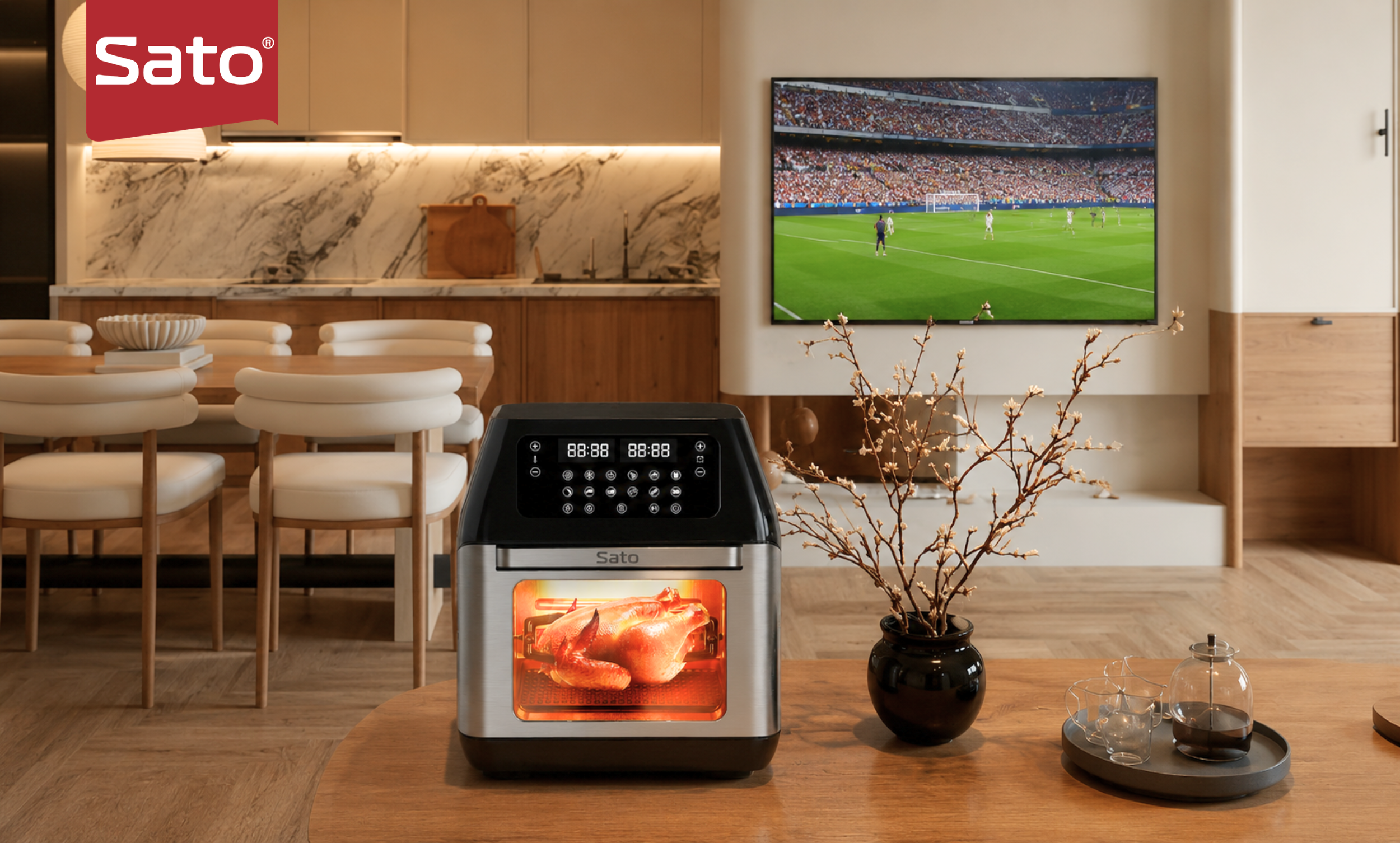 Làm Đồ Ăn Vặt Bằng Nồi Chiên Không Dầu Sato – Chuẩn Vị World Cup